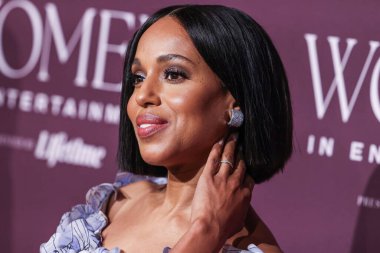 Amerikalı aktris Kerry Washington (debriyaj ve mücevher detayı), 7 Aralık 2023 'te Beverly Hills, Los Angeles, ABD' de düzenlenen The Beverly Hills Oteli 'nde Lifetime tarafından sunulan Hollywood Reporter' s Women in Entertainment Gala 2023 'e geldi.