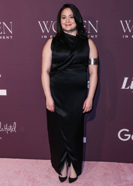 Amerikalı aktris Lily Gladstone, Lifetime tarafından 7 Aralık 2023 'te Beverly Hills Hotel' de düzenlenen Hollywood Reporter 's Women in Entertainment Gala 2023' e geldi.. 