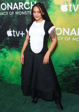 Amerikalı aktris Kiersey Clemons, 8 Aralık 2023 'te Beverly Hills' teki Londra Batı Hollywood 'da Los Angeles, Los Angeles, Kaliforniya, ABD' de düzenlenen Canavarların Mirası 1.