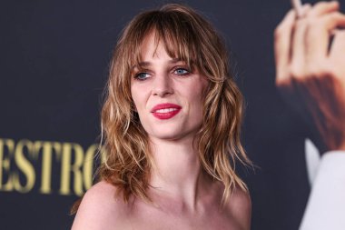 American actress and singer Maya Hawke arrives at the Los Angeles Special Screening Of Netflix's 'Maestro' held at the Academy Museum of Motion Pictures on December 12, 2023 in Los Angeles, California, United States. clipart