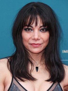 Güney Amerikalı komedyen ve aktris Ginger Gonzaga, 16 Aralık 2023 'te Beverly Hilton Oteli' nde düzenlenen 21. Unutulmaz Asya Amerikan Ödülleri 'ne geldi.. 