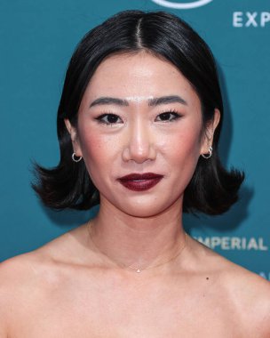 Amerikalı aktris Olivia Liang, 16 Aralık 2023 'te Beverly Hilton Oteli' nde düzenlenen 21. Unutulmaz Asya Amerikan Ödülleri 'ne geliyor.. 