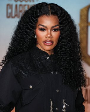 Teyana Taylor, 5 Ocak 2024 'te Los Angeles, Kaliforniya, ABD' de bulunan Los Angeles Sinema Müzesi 'ndeki David Geffen Tiyatrosu' nda düzenlenen Sony Pictures 'ın' The Book of Clarence 'filminin galasına geldi.. 