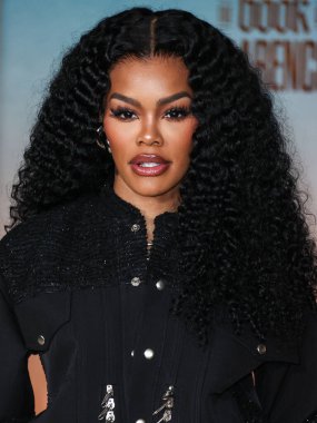 Teyana Taylor arrives at the Los Angeles Premiere Of Sony Pictures' 'The Book of Clarence' held at the David Geffen Theater at the Academy Museum of Motion Pictures on January 5, 2024 in Los Angeles, California, United States. clipart