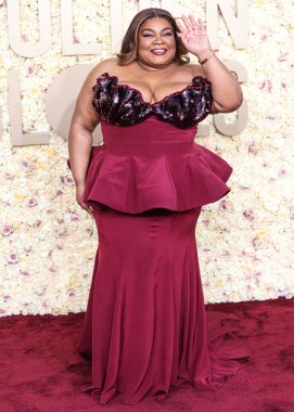 Özel yapım Rodarte giyimli Da 'Vine Joy Randolph, 7 Ocak 2024' te Beverly Hilton Oteli 'nde düzenlenen 81..