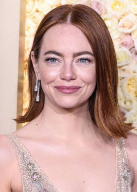 Emma Stone, Beverly Hilton Oteli 'nde 7 Ocak 2024' te düzenlenen 81. Altın Küre Ödülleri 'ne geliyor..