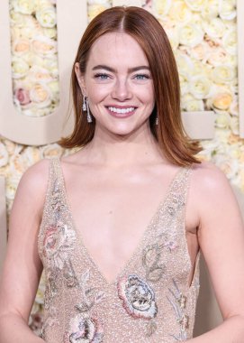 Emma Stone, Beverly Hilton Oteli 'nde 7 Ocak 2024' te düzenlenen 81. Altın Küre Ödülleri 'ne geliyor..