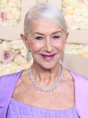 Helen Mirren Dolce ve Gabbana elbisesi, Sole Bliss ayakkabısı, Jeffrey Levinson debriyajı ve Harry Winston mücevheri ile 7 Ocak 2024 'te ABD' nin Los Angeles kentindeki Beverly Hilton Oteli 'nde düzenlenen 81..