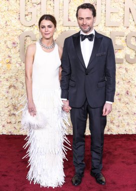 Keri Russell ve Matthew Rhys, Beverly Hilton Hotel 'de 7 Ocak 2024' te düzenlenen 81. Yıllık Altın Küre Ödülleri 'ne geldiler..