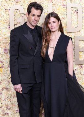 Mark Ronson and Grace Gummer arrive at the 81st Annual Golden Globe Awards held at The Beverly Hilton Hotel on January 7, 2024 in Beverly Hills, Los Angeles, California, United States.