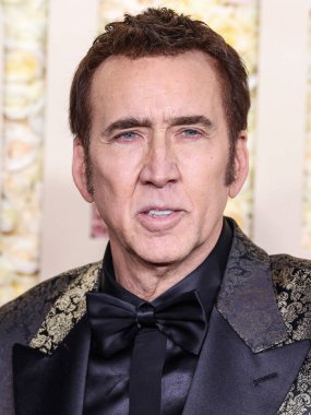 Nicolas Cage, Beverly Hilton Oteli 'nde düzenlenen 81. Altın Küre Ödülleri' ne 7 Ocak 2024 'te Beverly Hills, Los Angeles, Kaliforniya, ABD' de ulaştı..