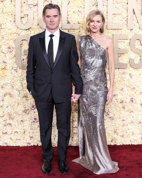 Billy Crudup ve Naomi Watts, Beverly Hilton Otel 'de 7 Ocak 2024' te düzenlenen 81. Yıllık Altın Küre Ödülleri 'ne geldiler.