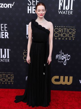 Louis Vuitton 'u giyen Emma Stone, 14 Ocak 2024' te Santa Monica, Los Angeles, Kaliforniya, ABD 'de düzenlenen The Barker Hangar' da düzenlenen 29.