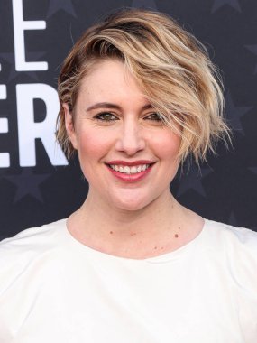 Greta Gerwig Molly Goddard elbisesi, Tabayer mücevheri ve Jimmy Choo ayakkabıları ile 14 Ocak 2024 'te Santa Monica, Los Angeles, Kaliforniya, ABD' de düzenlenen The Barker Hangar 'daki 29..