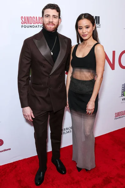 stock image Bryan Greenberg and wife Jamie Chung arrive at the Los Angeles Premiere Of VMI Releasing's 'Junction' held at the Harmony Gold Theater on January 24, 2024 in Hollywood, Los Angeles, California, United States. 