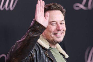 Elon Musk arrives at the Los Angeles Premiere Of Vertical Entertainment's 'Lola' held at the Regency Bruin Theatre on February 3, 2024 in Westwood, Los Angeles, California, United States.  clipart