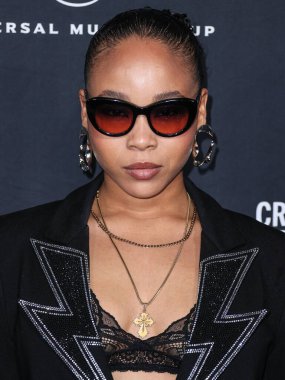 Mystic Marley, 4 Şubat 2024 'te Hollywood, Los Angeles, Kaliforniya, ABD' de Nya stüdyoları batısında düzenlenen Universal Music Group 'un 2024 GRAMMY Ödülleri' ne ulaştı. (Fotoğraf: Xavier Collin / Image Press Agency)