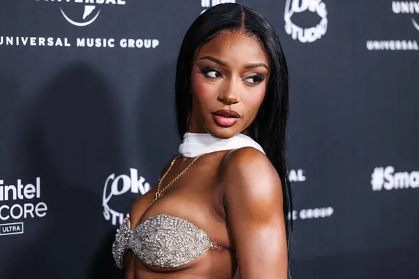 stock image Ayra Starr arrives at Universal Music Group's 2024 66th GRAMMY Awards After Party held at nya studios WEST on February 4, 2024 in Hollywood, Los Angeles, California, United States.