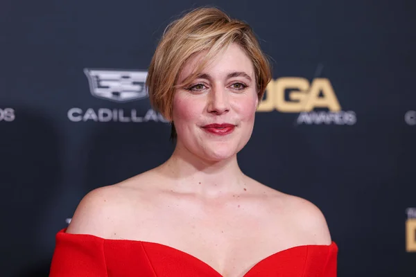 stock image Greta Gerwig wearing Balmain arrives at the 76th Annual Directors Guild Of America (DGA) Awards held at The Beverly Hilton Hotel on February 10, 2024 in Beverly Hills, Los Angeles, California, United States. 