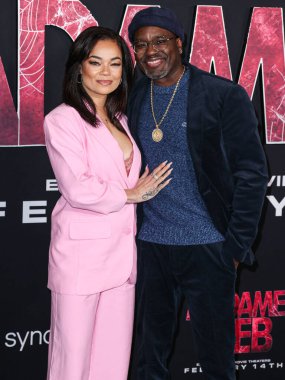 Dannella Lane ve erkek arkadaşı Lil Rel Howery, 12 Şubat 2024 'te Regency Village Theatre' da düzenlenen Columbia Pictures 'Madame Web' in dünya prömiyerine geldiler..