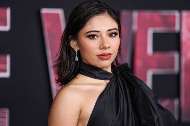 Xochitl Gomez, 12 Şubat 2024 'te Westwood, Los Angeles, Kaliforniya, ABD' deki Regency Village Theatre 'da düzenlenen' Madame Web 'filminin dünya prömiyerine geldi..