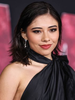 Xochitl Gomez, 12 Şubat 2024 'te Westwood, Los Angeles, Kaliforniya, ABD' deki Regency Village Theatre 'da düzenlenen' Madame Web 'filminin dünya prömiyerine geldi..