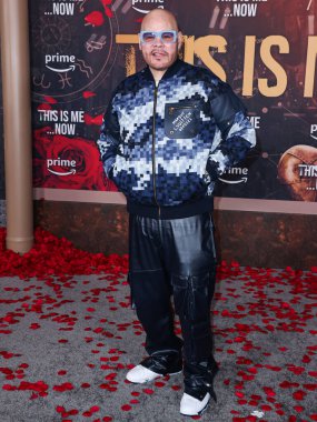 Fat Joe arrives at the Los Angeles Premiere Of Amazon MGM Studios' 'This Is Me...Now: A Love Story' held at the Dolby Theatre on February 13, 2024 in Hollywood, Los Angeles, California, United States.