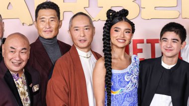 Lim Kay Siu, Daniel Dae Kim, Ken Leung, Kiawentiio Tarbell ve Gordon Cormier Netflix 'in Avatar' ının Dünya Premiere 'ine geldiler: Son Hava Bükücü Sezon 1, 15 Şubat 2024' te Hollywood, Los Angeles 'ta Mısırlı Tiyatrosu' nda yapıldı.