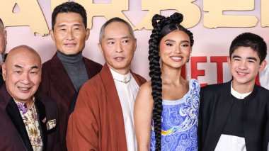 Lim Kay Siu, Daniel Dae Kim, Ken Leung, Kiawentiio Tarbell ve Gordon Cormier Netflix 'in Avatar' ının Dünya Premiere 'ine geldiler: Son Hava Bükücü Sezon 1, 15 Şubat 2024' te Hollywood, Los Angeles 'ta Mısırlı Tiyatrosu' nda yapıldı.