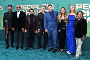 Anthony Hill, James Pickens, Jake Borelli, Kevin McKidd, Chris Carmack, Camilla Luddington, Kim Raver and Chandra Wilson arrive at the 49th Annual People's Choice Awards 2024 held at The Barker Hangar on February 18, 2024 in Los Angeles, USA.
