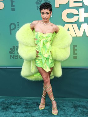 Alexandre Vauthier 'i giyen Coi Leray, 18 Şubat 2024' te Santa Monica, Los Angeles, Kaliforniya, ABD 'deki Barker Hangar' da düzenlenen 49..
