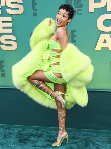 stock image Coi Leray wearing Alexandre Vauthier arrives at the 49th Annual People's Choice Awards 2024 held at The Barker Hangar on February 18, 2024 in Santa Monica, Los Angeles, California, United States.