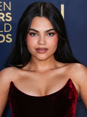 Vera Wang giyimli Ariana Greenblatt, 24 Şubat 2024 'te ABD' nin Kaliforniya eyaletinin Los Angeles kentinde düzenlenen Shrine Konser Salonu ve Fuar Salonu 'nda düzenlenen 30..