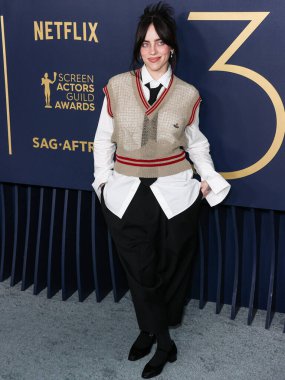 Vivienne Westwood 'u giyen Billie Eilish, 24 Şubat 2024' te ABD 'nin Kaliforniya eyaletinin Los Angeles kentindeki Shrine Auditorium ve Expo Hall' da düzenlenen 30.. 