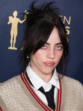 Vivienne Westwood 'u giyen Billie Eilish, 24 Şubat 2024' te ABD 'nin Kaliforniya eyaletinin Los Angeles kentindeki Shrine Auditorium ve Expo Hall' da düzenlenen 30.. 