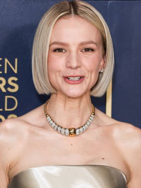 Carey Mulligan 'ın özel Armani Prive elbisesi ve Fred Leighton mücevheri, 24 Şubat 2024' te ABD 'nin Kaliforniya eyaletinin Los Angeles kentindeki Shrine Oditoryum ve Fuar Salonu' nda düzenlenen 30..