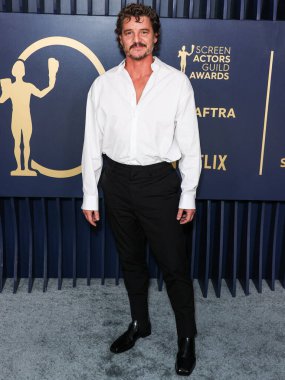 Pedro Pascal, Shrine Konser Salonu ve Fuar Salonu 'nda düzenlenen 30. Yıllık Tiyatro Oyuncuları Birliği Ödülleri' ne 24 Şubat 2024 'te Los Angeles, Kaliforniya, ABD' de ulaştı.. 
