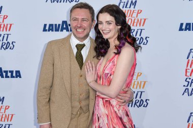 Chris Hardwick and wife Lydia Hearst arrive at the 2024 Film Independent Spirit Awards (39th Annual Film Independent Spirit Awards) held at the Santa Monica Beach on February 25, 2024 in Santa Monica, Los Angeles, California, United States. clipart