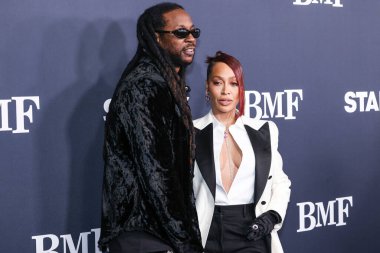 2 Chainz ve La La Anthony, Los Angeles 'taki STARZ' ın 'BMF' (Siyah Mafya Ailesi) galasına 29 Şubat 2024 'te Hollywood Atletizm Kulübü' nde gerçekleştirildi..