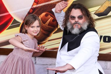 Cece Valentina and Jack Black arrive at the World Premiere Of DreamWorks Animation And Universal Pictures' 'Kung Fu Panda 4' held at AMC The Grove 14 on March 3, 2024 in Los Angeles, California, United States.  clipart
