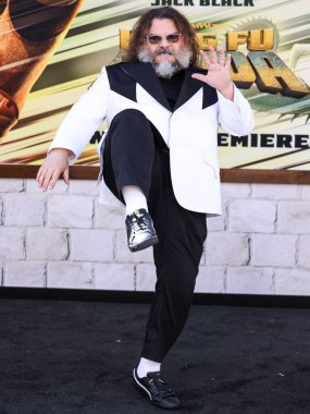 Jack Black arrives at the World Premiere Of DreamWorks Animation And Universal Pictures' 'Kung Fu Panda 4' held at AMC The Grove 14 on March 3, 2024 in Los Angeles, California, United States.  clipart