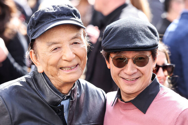 James Hong and Ke Huy Quan arrive at the World Premiere Of DreamWorks Animation And Universal Pictures' 'Kung Fu Panda 4' held at AMC The Grove 14 on March 3, 2024 in Los Angeles, California, United States.