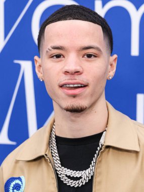 Lil Mosey, 6 Mart 2024 'te Inglewood, Los Angeles, Kaliforniya, ABD' deki SoFi Stadyumu 'ndaki YouTube Tiyatrosu' nda düzenlenen 2024 Billboard Women in Music 'e geldi..