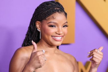 Nicole & Felicia Couture 'u giyen Halle Bailey, 16 Mart 2024' te ABD 'nin Kaliforniya eyaletinin Los Angeles kentinde bulunan Shrine Auditorium ve Expo Hall' da düzenlenen 55..