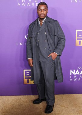 John Boyega, 16 Mart 2024 'te ABD' nin Kaliforniya eyaletinin Los Angeles kentindeki Shrine Oditoryumu ve Fuar Salonu 'nda düzenlenen 55..