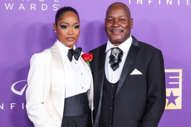 Keke Palmer ve babası Larry Palmer, 16 Mart 2024 'te ABD' nin Kaliforniya eyaletinin Los Angeles kentindeki Shrine Auditorium ve Expo Hall 'da düzenlenen 55..