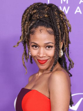 Nicole Beharie arrives at the 55th Annual NAACP Image Awards held at the Shrine Auditorium and Expo Hall on March 16, 2024 in Los Angeles, California, United States. clipart