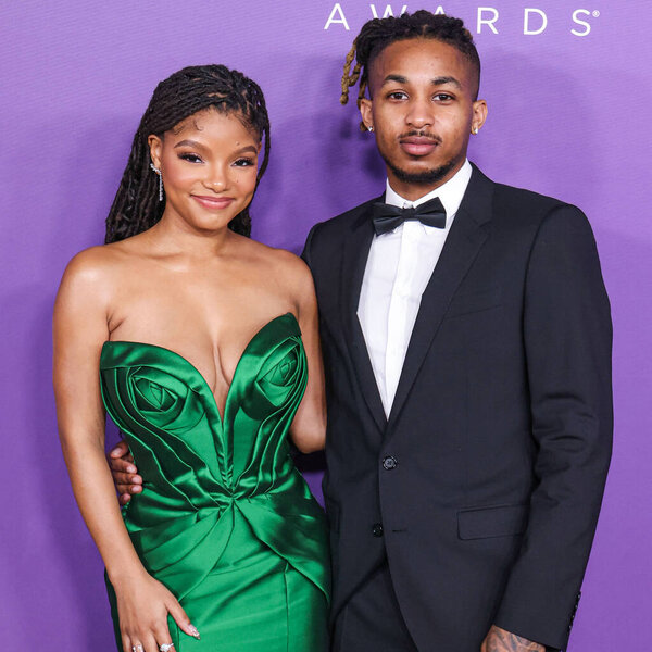 Halle Bailey and boyfriend DDG (Darryl Dwayne Granberry Jr.) arrive at the 55th Annual NAACP Image Awards held at the Shrine Auditorium and Expo Hall on March 16, 2024 in Los Angeles, California, United States.