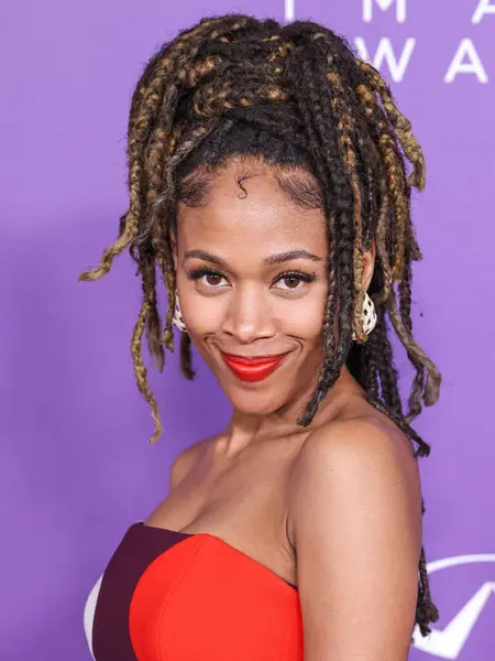 stock image Nicole Beharie arrives at the 55th Annual NAACP Image Awards held at the Shrine Auditorium and Expo Hall on March 16, 2024 in Los Angeles, California, United States.