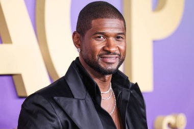 Usher Raymond IV arrives at the 55th Annual NAACP Image Awards held at the Shrine Auditorium and Expo Hall on March 16, 2024 in Los Angeles, California, United States. clipart